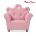 Cina Nyaman Anak-anak Modern Furniture Anak &amp;#39;s Crown Kursi Pink PU Kulit Sofa Untuk Girls perusahaan