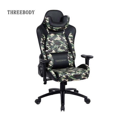 Commercial Black And White Gaming Chair , Light Weight Racing Seat Desk Chair
