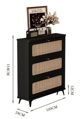 Popular Simple Ultra-Thin Tipping Bucket Rattan Shoe Storage Cabinet For Home Entrance, Exterior Door, Elevator Aisle