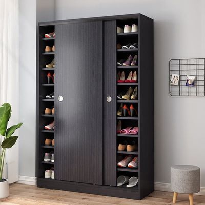 Pintu Rumah Tangga Kapasitas Besar Pintu Pintu Geser Kayu Pintu Masuk Rak Penyimpanan Lemari Sepatu