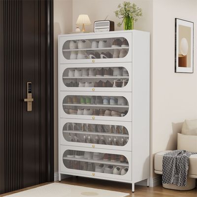 Kapasitas besar tahan debu multi-lapisan Steel Shoe Storage Cabinet Untuk pintu masuk rumah, pintu luar rumah, lorong lift