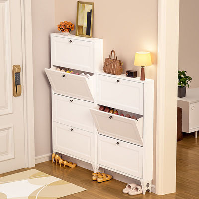Flip-Type dinding dipasang Space-Saving Steel Ultra-Thin Shoe Storage Cabinet Untuk pintu masuk rumah, pintu luar, lorong