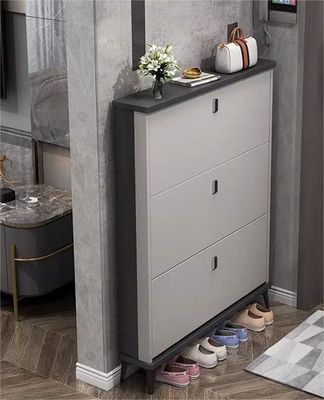 Kayu padat Italia-gaya Ultra-ipis Tipping Shoe Storage Cabinet Untuk pintu masuk rumah, pintu eksterior rumah, lorong lift